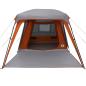 Preview: Campingzelt mit Vorzelt 5 Personen Grau und Orange Wasserdicht