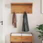 Preview: Wandgarderobe SANDNES 87x30x42 cm Massivholz Kiefer