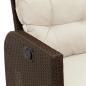 Preview: Gartensofa mit Liegefunktion Kissen L-Form Braun Poly Rattan