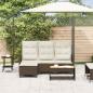 Preview: Gartensofa mit Liegefunktion Kissen L-Form Braun Poly Rattan