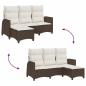 Preview: Gartensofa mit Liegefunktion Kissen L-Form Braun Poly Rattan