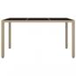 Preview: Gartentisch mit Glasplatte Beige Poly Rattan & Hartglas