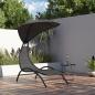 Preview: ARDEBO.de - Sonnenliege mit Dach Dunkelgrau 167x80x195 cm Stoff & Stahl
