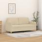 Preview: ARDEBO.de - 2-Sitzer-Sofa Creme 140 cm Stoff