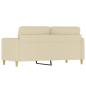 Preview: 2-Sitzer-Sofa Creme 140 cm Stoff