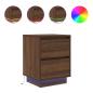 Preview: Nachttisch mit LED-Leuchten Braun Eichen-Optik 38x34x50 cm