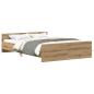 Preview: Bettgestell ohne Matratze Artisan-Eiche 135x190cm Holzwerkstoff