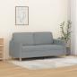 Preview: ARDEBO.de - 2-Sitzer-Sofa Hellgrau 140 cm Stoff