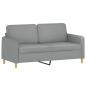 Preview: 2-Sitzer-Sofa Hellgrau 140 cm Stoff