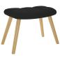 Preview: Relaxsessel mit Hocker Schwarz Stoff