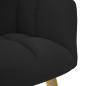 Preview: Relaxsessel mit Hocker Schwarz Stoff