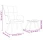 Preview: Relaxsessel mit Hocker Schwarz Stoff
