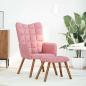 Preview: Relaxsessel mit Hocker Rosa Samt