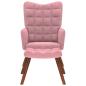 Preview: Relaxsessel mit Hocker Rosa Samt