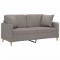Preview: 2-Sitzer-Sofa mit Zierkissen Taupe 140 cm Stoff