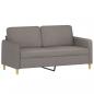 Preview: 2-Sitzer-Sofa mit Zierkissen Taupe 140 cm Stoff