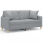 Preview: 2-Sitzer-Sofa mit Zierkissen Hellgrau 140 cm Stoff