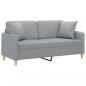 Preview: 2-Sitzer-Sofa mit Zierkissen Hellgrau 140 cm Stoff