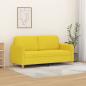 Preview: ARDEBO.de - 2-Sitzer-Sofa Hellgelb 140 cm Stoff