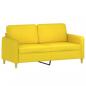 Preview: 2-Sitzer-Sofa Hellgelb 140 cm Stoff