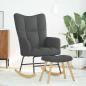 Preview: Schaukelsessel mit Hocker Dunkelgrau Stoff