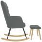 Preview: Schaukelsessel mit Hocker Dunkelgrau Stoff
