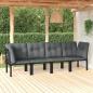 Preview: ARDEBO.de - 4-tlg. Garten-Lounge-Set Schwarz und Grau Poly Rattan