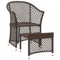 Preview: 2-tlg. Garten-Lounge-Set mit Kissen Braun Poly Rattan