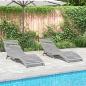 Preview: Sonnenliegen 2 Stk. mit Tisch Grau Massivholz Akazie