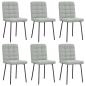 Preview: ARDEBO.de - Esszimmerstühle 6 Stk. Hellgrau Samt