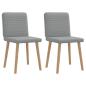 Preview: ARDEBO.de - Esszimmerstühle 2 Stk. Hellgrau Stoff