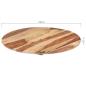 Preview: Tischplatte Massivholz Palisander Rund 15-16 mm 60 cm