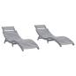 Preview: Sonnenliegen 2 Stk. Grau 184x55x64 cm Massivholz Akazie