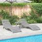 Preview: Sonnenliegen 2 Stk. Grau 184x55x64 cm Massivholz Akazie