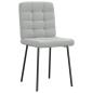 Preview: Esszimmerstühle 4 Stk. Hellgrau Samt