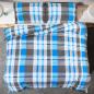 Preview: Bettwäsche-Set Blau und Grau 260x240 cm Baumwolle