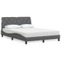 Preview: ARDEBO.de - Bett mit Matratze Dunkelgrau 140x190 cm Stoff
