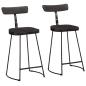Preview: ARDEBO.de - Barhocker 2 Stk. Schwarz 49x43x88 cm Mango Massivholz
