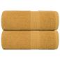 Preview: ARDEBO.de - Gästetücher 2 Stk. Golden 30x50 cm 360 g/m² 100% Baumwolle