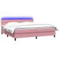 Preview: ARDEBO.de - Boxspringbett mit Matratze Rosa 180x210 cm Samt