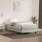 Preview: ARDEBO.de - Boxspringbett mit Matratze Hellgrau 90x210 cm Samt