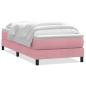 Preview: Boxspringbett mit Matratze Rosa 90x210 cm Samt