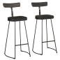 Preview: ARDEBO.de - Barhocker 2 Stk. Schwarz 49x43x103 cm Mango Massivholz