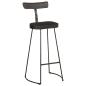 Preview: Barhocker 2 Stk. Schwarz 49x43x103 cm Mango Massivholz