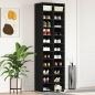 Preview: ARDEBO.de - Schuhschrank Schwarz Eichen-Optik 54x34x183 cm Holzwerkstoff