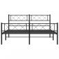 Preview: Metallbett ohne Matratze mit Fußteil Schwarz 160x200 cm