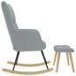 Preview: Schaukelsessel mit Hocker Hellgrau Stoff
