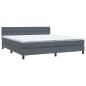 Preview: Boxspringbett mit Matratze Dunkelgrau 180x220 cm Samt