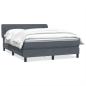 Preview: ARDEBO.de - Boxspringbett mit Matratze Dunkelgrau 140x210 cm Samt