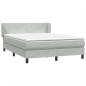 Preview: ARDEBO.de - Boxspringbett mit Matratze Hellgrau 160x210 cm Samt